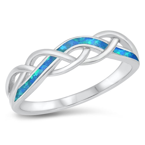 Opal Contrast Crisscross Ring
