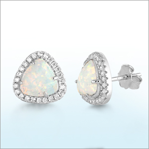 Lab Created Opal Earrings
