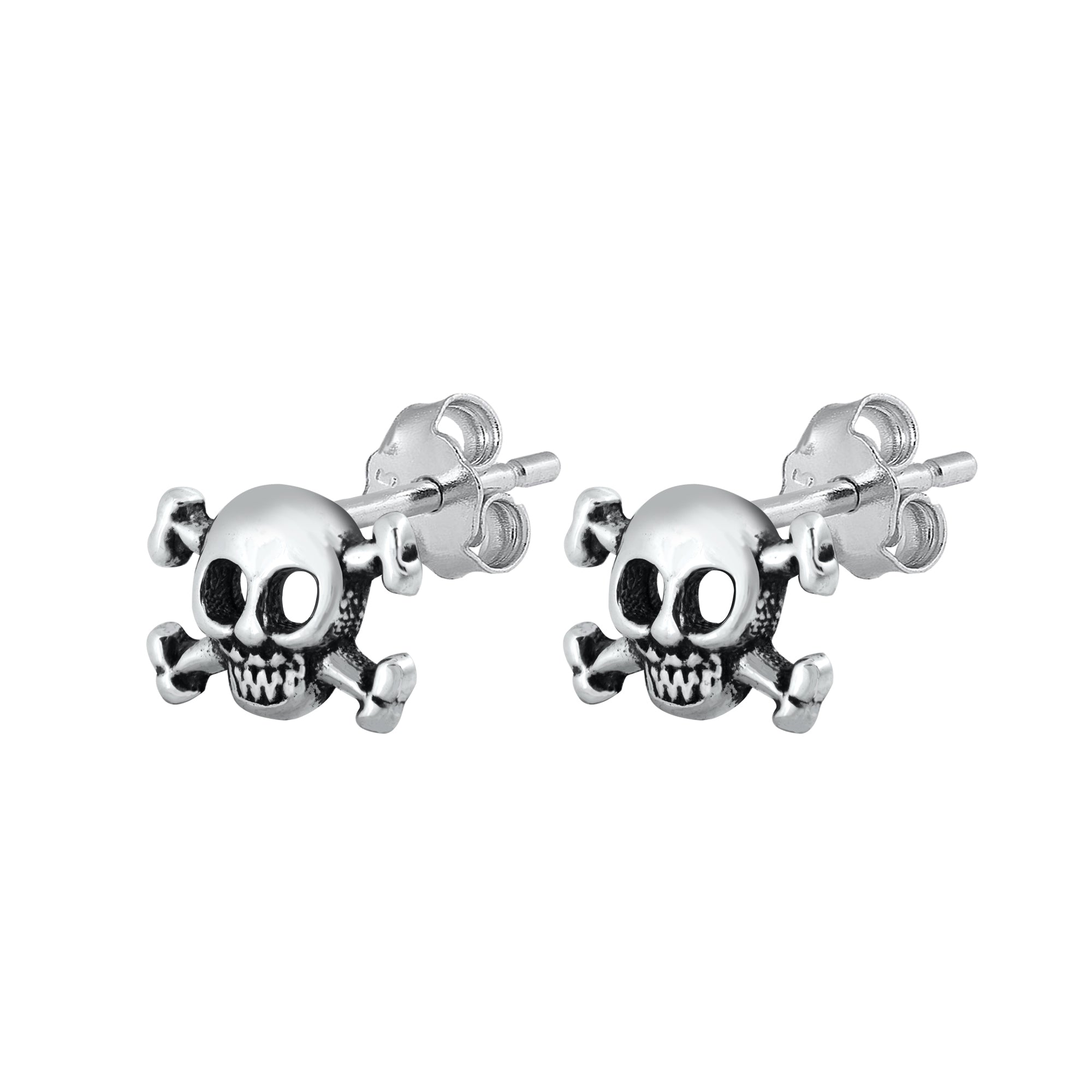 Wholesale Silver Stud Earrings - Skull & Crossbones(EP442117