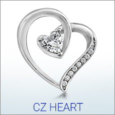 CZ Heart Pendant