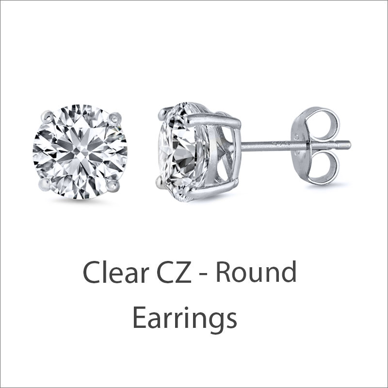 Casting Round Clear CZ Earrings