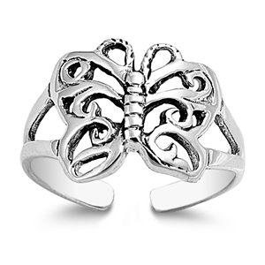 Silver Toe Ring - Butterfly | SidneyImports.com, Los Angeles